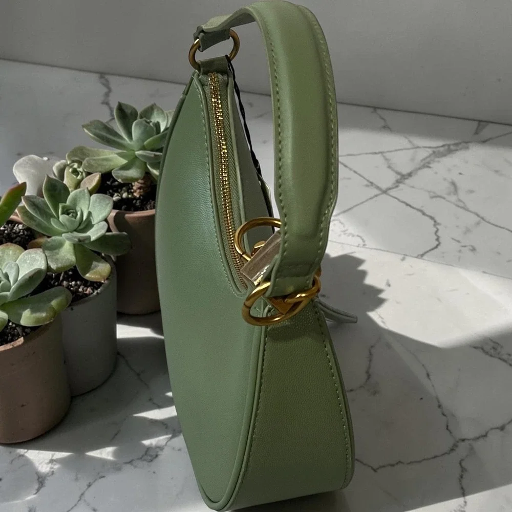 Steve Madden Bsammie Women's Olive Green Shoulder Bag Crescent Lock NWT - Picture 6 of 10